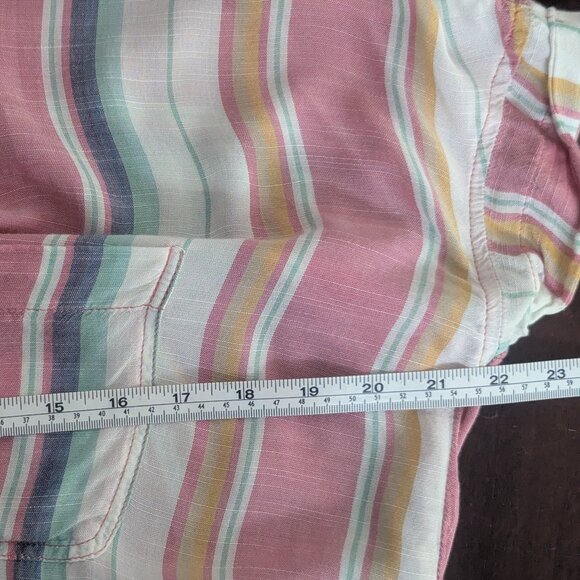 American Eagle Short Sleeve Striped Button Up Shirt Size Small - Picture 7 of 7